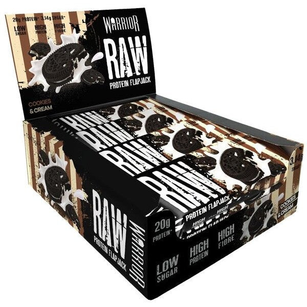 Warrior Raw Protein Flapjack, Cookies & Cream - 12 bars