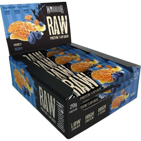 Warrior Raw Protein Flapjack, Honey Berry - 12 bars