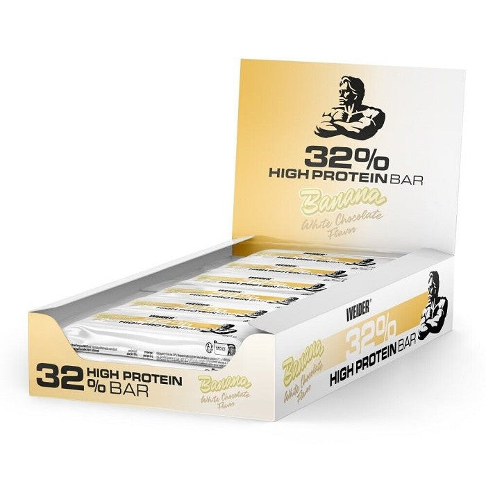 Weider 32% High Protein Bar, Banana White Chocolate - 12 x 60g