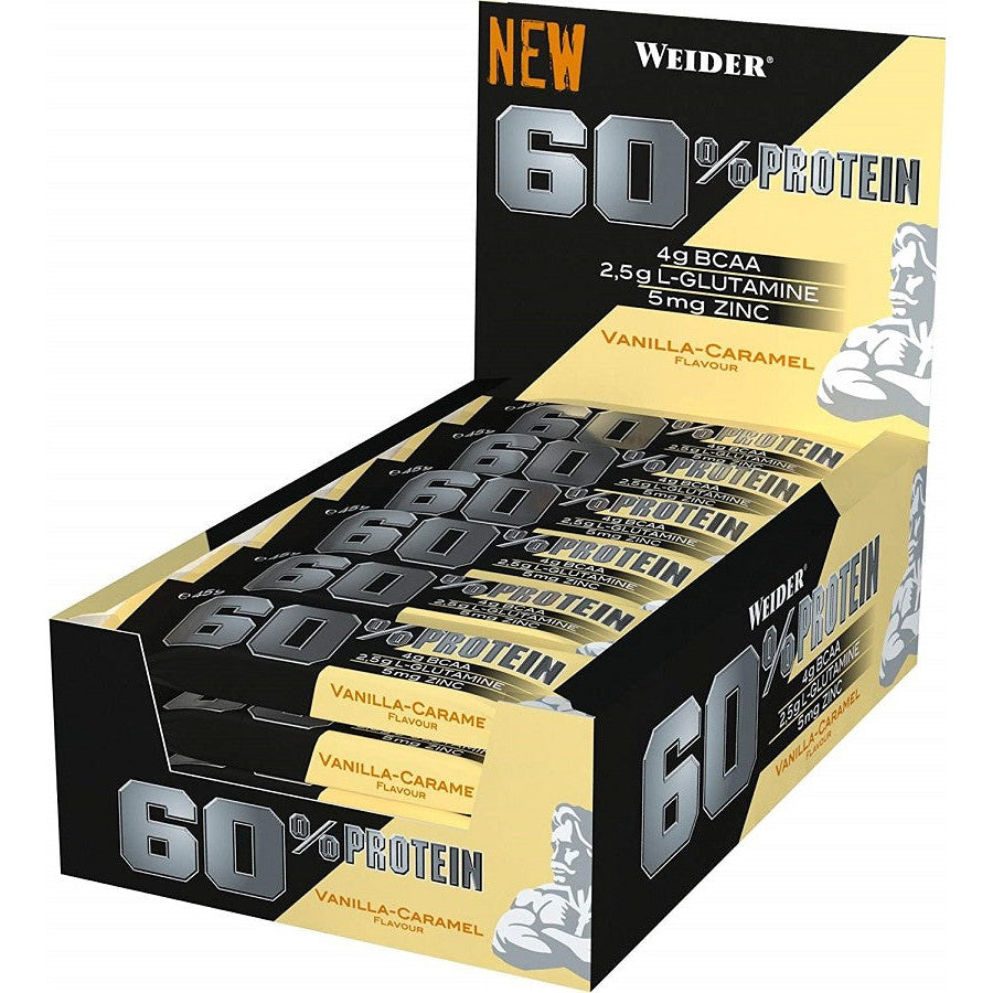 Weider 60% Protein Bar, Vanilla-Carmel - 24 x 45g