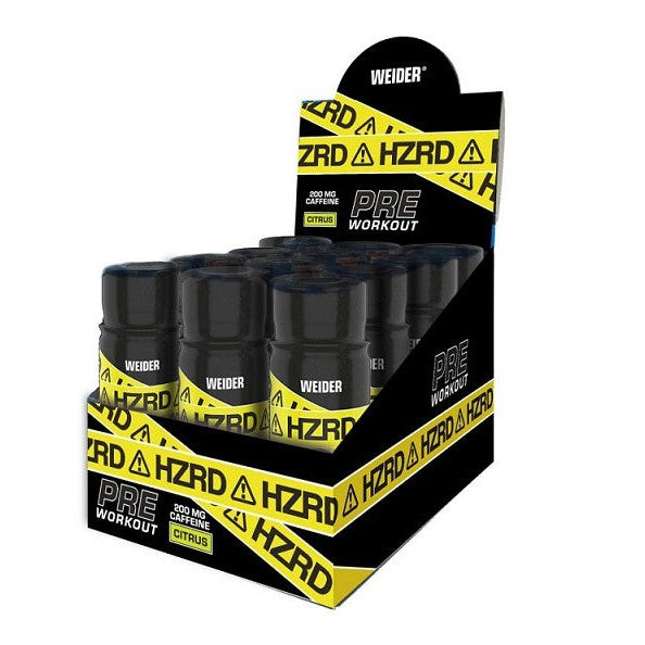 Weider HZRD Pre Workout Shot, Citrus - 12 x 60 ml.