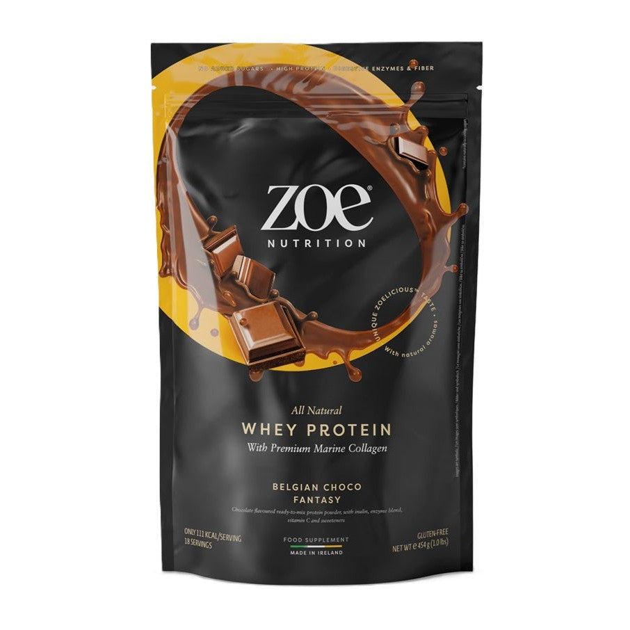 ZOE Nutrition Whey Protein with Premium Marine Collagen, Belgian Choco Fantasy - 454g