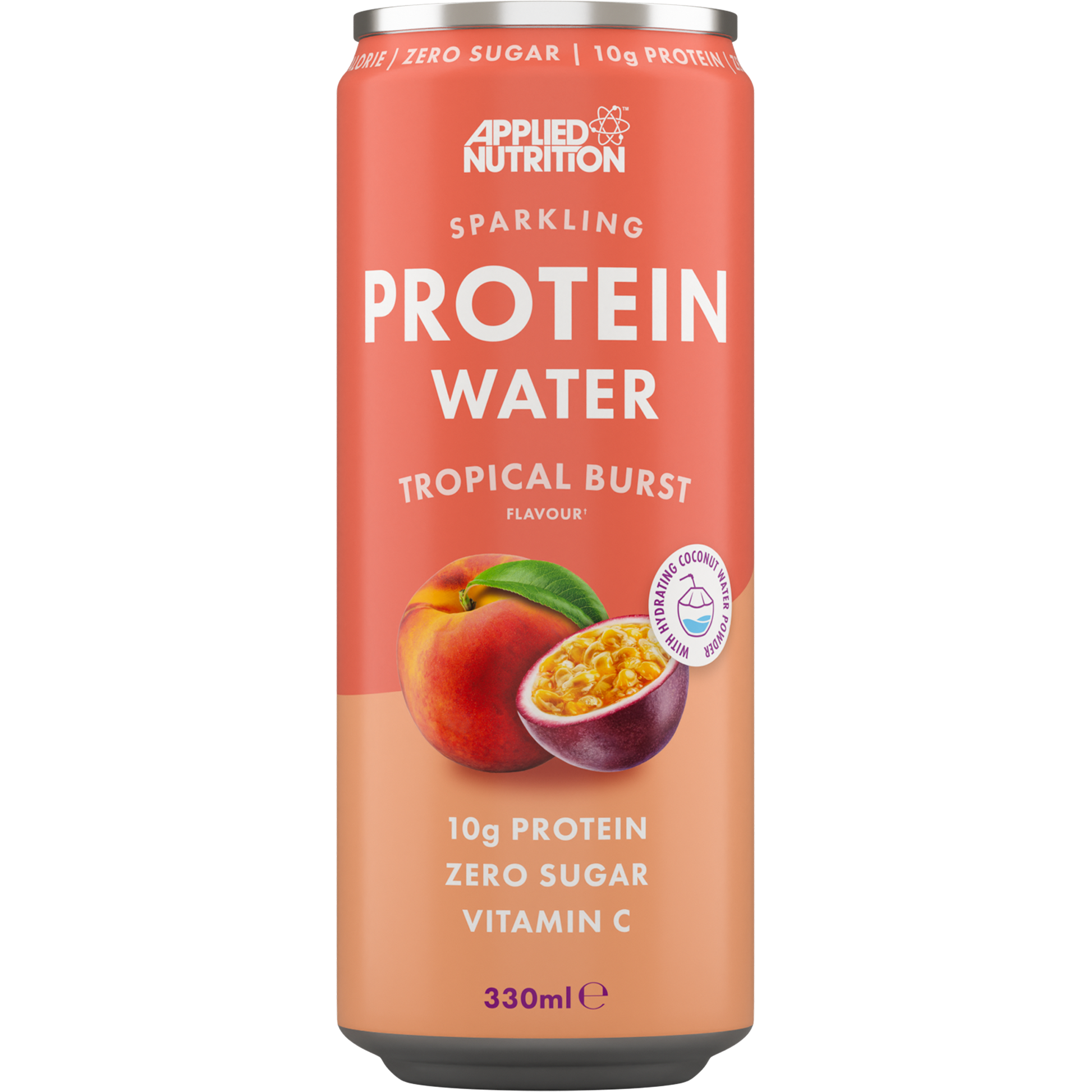 Applied Nutrition Sparkling Protein Water, Tropical Burst - 12 x 330 ml.