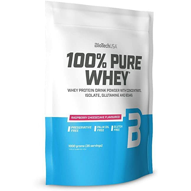 BioTechUSA 100% Pure Whey, Raspberry Cheesecake - 1000g