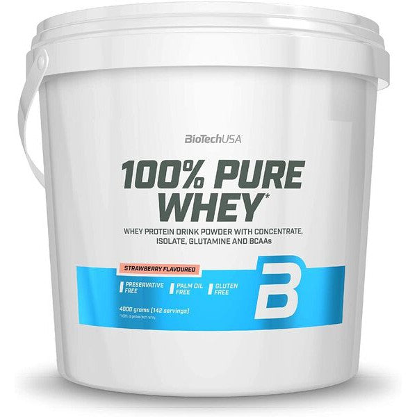 BioTechUSA 100% Pure Whey, Strawberry - 4000g