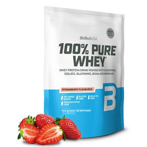 BioTechUSA 100% Pure Whey, Strawberry - 454g