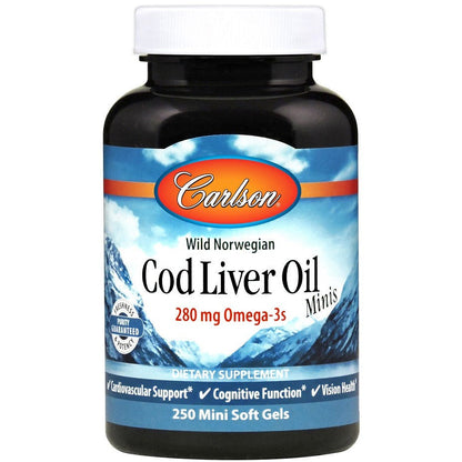Carlson Labs Cod Liver Oil Minis, 280mg - 250 mini softgels