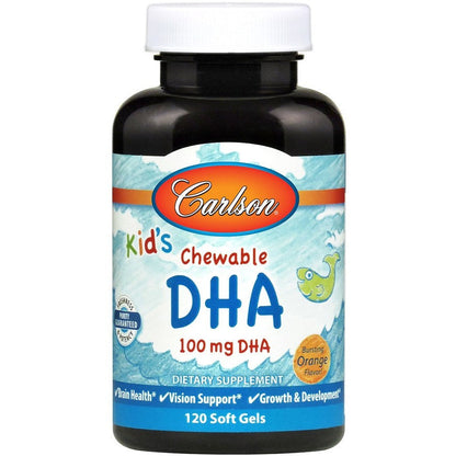 Carlson Labs Kid's Chewable DHA, 100mg Orange - 120 softgels