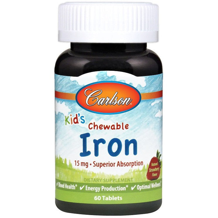 Carlson Labs Kid's Chewable Iron, 15mg Strawberry - 60 tablets