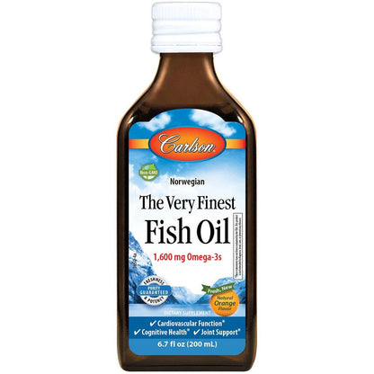 Carlson Labs The Very Finest Fish Oil, Natural Lemon - 200 ml.
