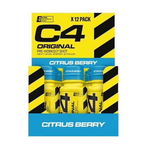 Cellucor C4 Original Pre-Workout Shot, Citrus Berry - 12 x 60 ml.