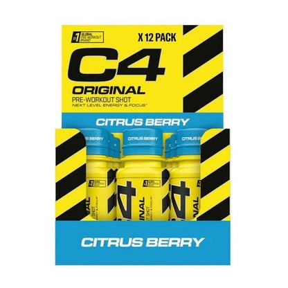 Cellucor C4 Original Pre-Workout Shot, Citrus Berry - 12 x 60 ml.