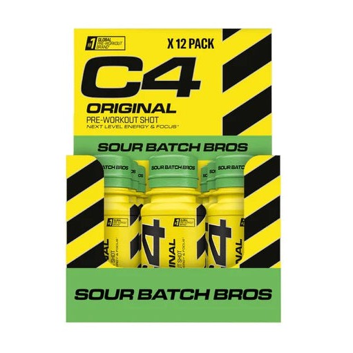 Cellucor C4 Original Pre-Workout Shot, Sour Batch Bros - 12 x 60 ml.
