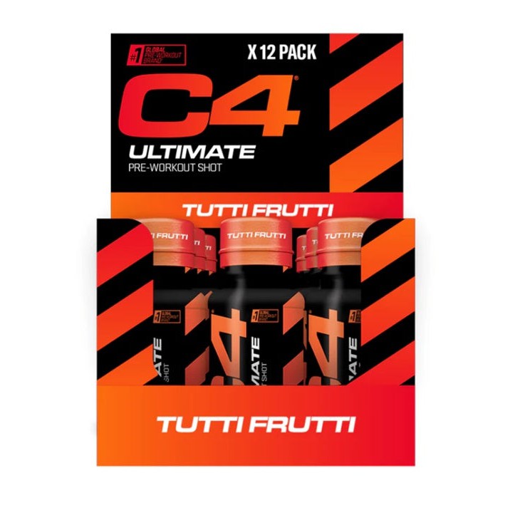 Cellucor C4 Ultimate Pre-Workout Shot, Tutti Frutti - 12 x 60 ml.