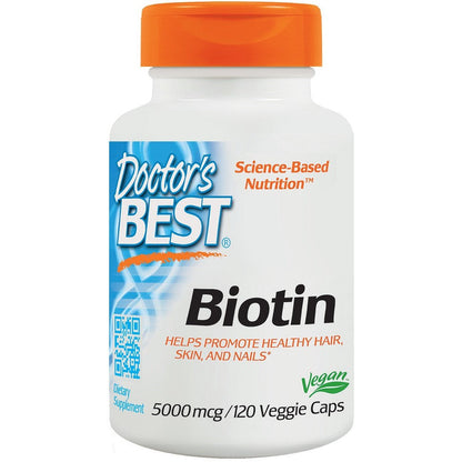 Doctor's Best Biotin, 5000mcg - 120 vcaps