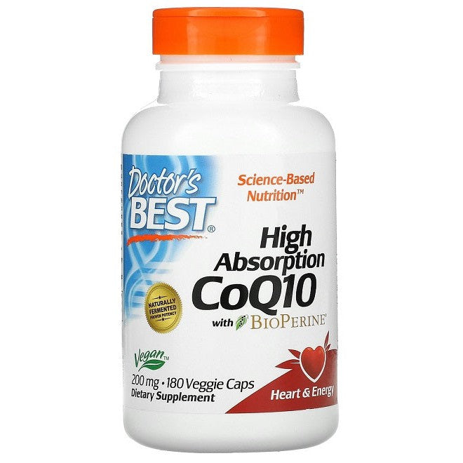 Doctor's Best High Absorption CoQ10 with BioPerine, 200mg - 180 vcaps