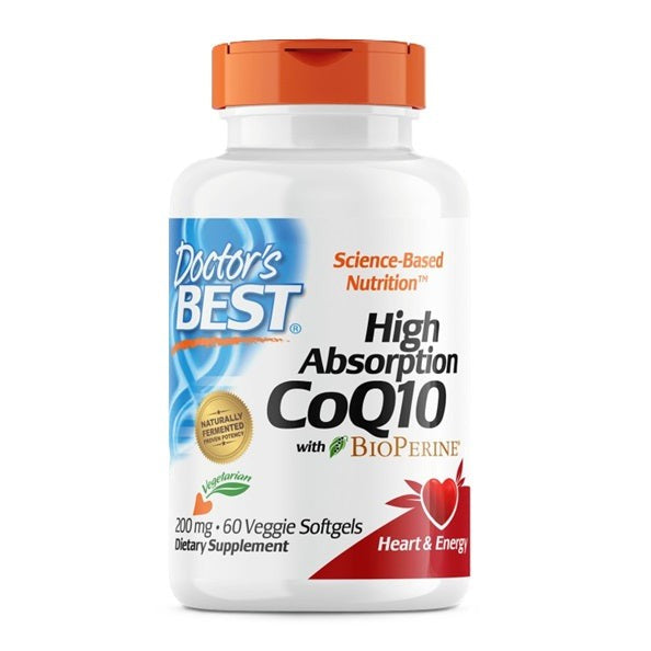 Doctor's Best High Absorption CoQ10 with BioPerine, 200mg - 60 veggie softgels