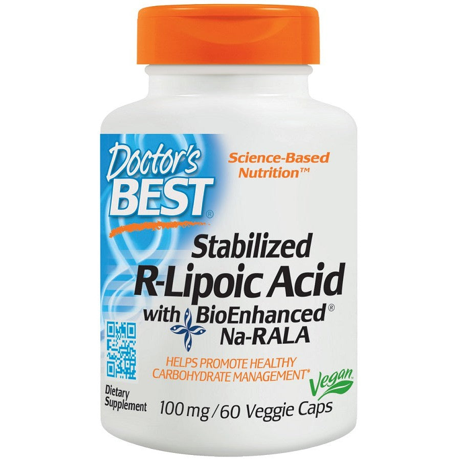 Doctor's Best Stabilized R-Lipoic Acid with Na-RALA, 100mg - 60 vcaps