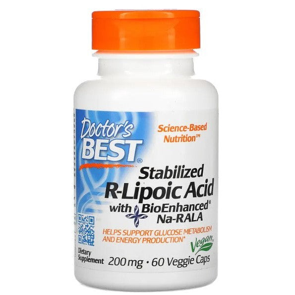 Doctor's Best Stabilized R-Lipoic Acid with Na-RALA, 200mg - 60 vcaps