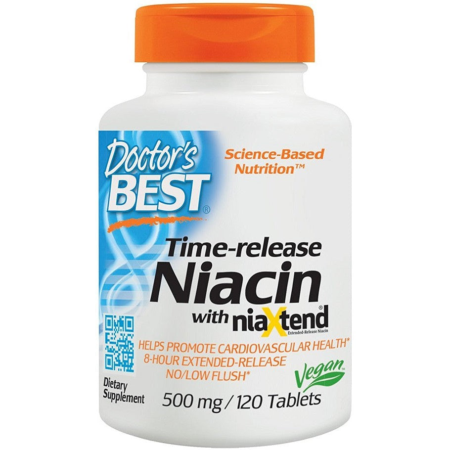 Doctor's Best Time-release Niacin with niaXtend, 500mg - 120 tablets