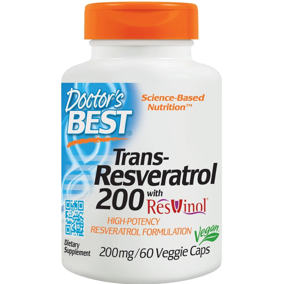 Doctor's Best Trans-Resveratrol with ResVinol, 200mg - 60 vcaps