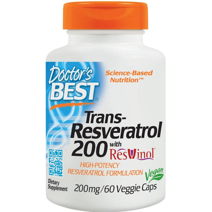 Doctor's Best Trans-Resveratrol with ResVinol, 200mg - 60 vcaps