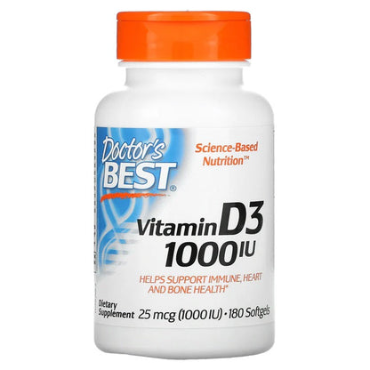 Doctor's Best Vitamin D3, 1000 IU - 180 softgels