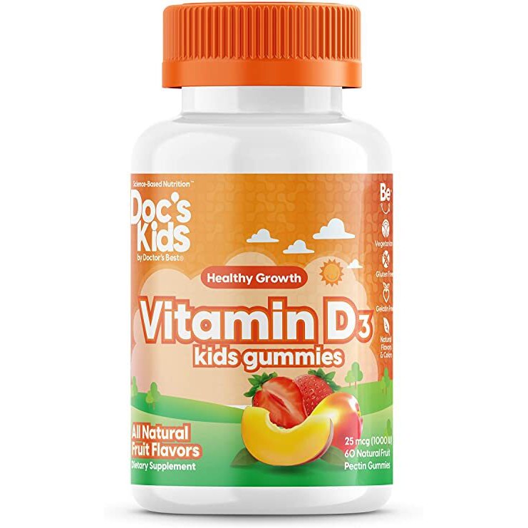 Doctor's Best Vitamin D3 Kid's Gummies, Fruit Flavours - 60 gummies