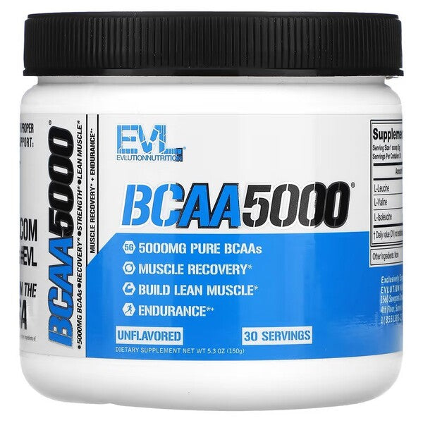 EVLution Nutrition BCAA 5000, Unflavored - 150g