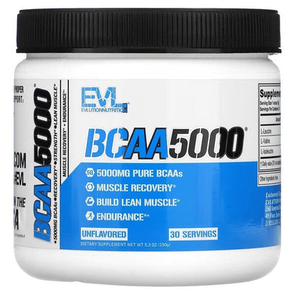 EVLution Nutrition BCAA 5000, Unflavored - 150g
