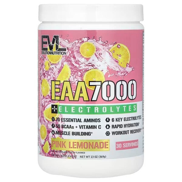 EVLution Nutrition EAA 7000 + Electrolytes, Pink Lemonade - 369g