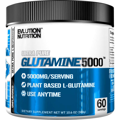 EVLution Nutrition Ultra Pure Glutamine 5000, Unflavoured - 300g