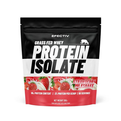 Efectiv Nutrition Grass Fed Whey Protein Isolate, Strawberry Milkshake - 2000g