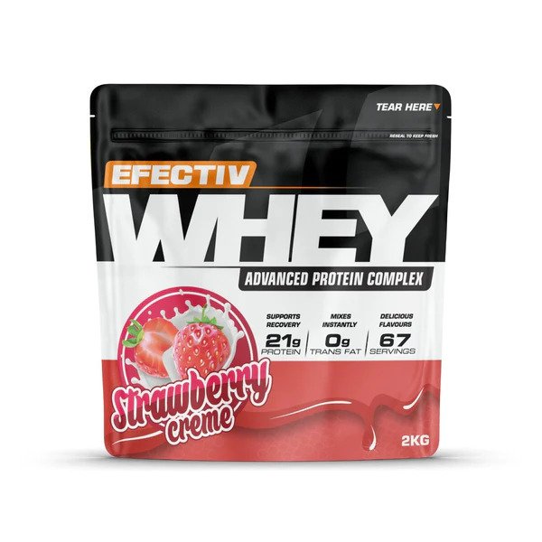 Efectiv Nutrition Whey Protein, Strawberry Creme - 2000g