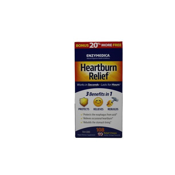 Enzymedica Heartburn Relief, Vanilla-Orange - 108 chewables