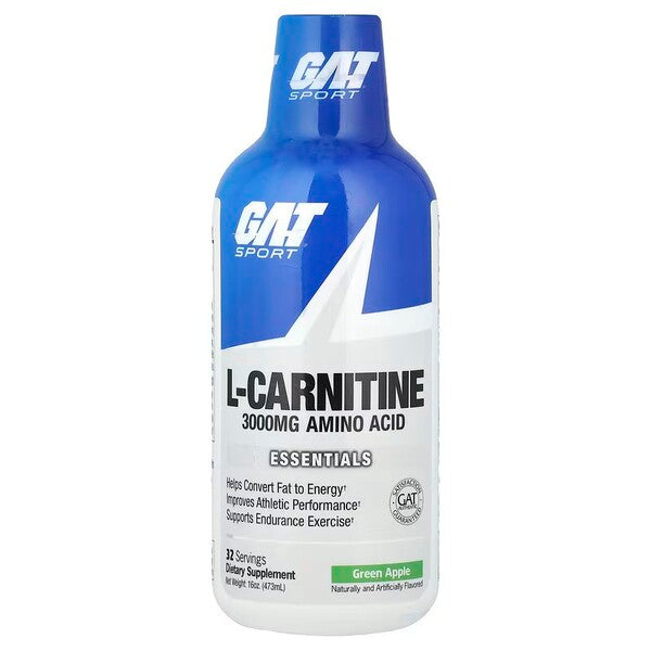 GAT L-Carnitine 3000 Liquid, Green Apple - 473 ml.