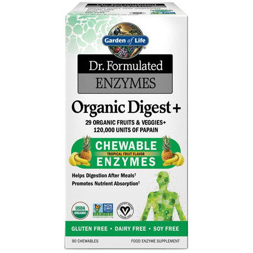 Garden of Life Dr. Formulated Digest+, Tropical Fruit - 90 chewables