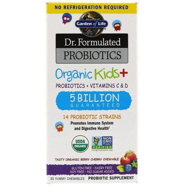 Garden of Life Dr. Formulated Probiotics Kids+, Berry Cherry - 30 chewables