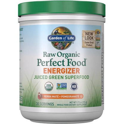 Garden of Life Raw Perfect Food Energizer, Yerba Mate & Pomegranate - 276g