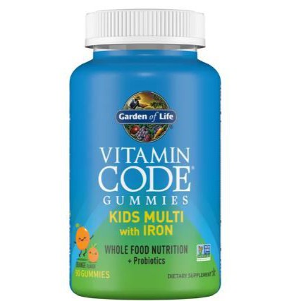 Garden of Life Vitamin Code Kids Multi with Iron Gummies, Orange - 90 gummies