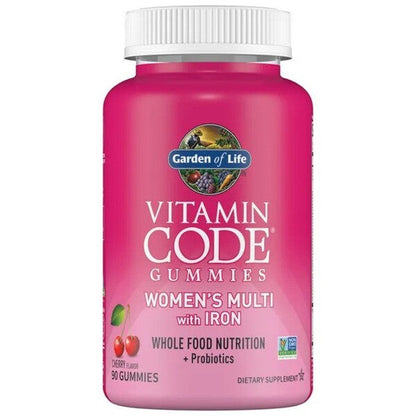 Garden of Life Vitamin Code Women's Multi with Iron + Probiotics Gummies, Cherry - 90 gummies