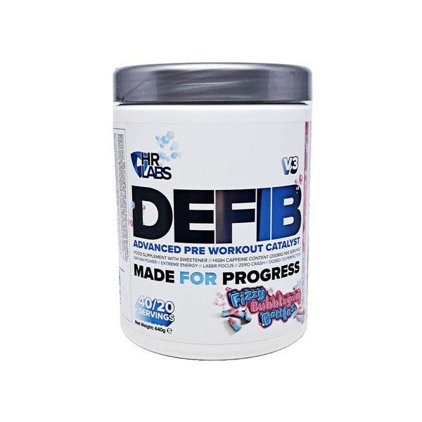 HR Labs Defib V3 - Advanced Pre Workout Catalyst, Fizzy Bubblegum Bottles - 440g