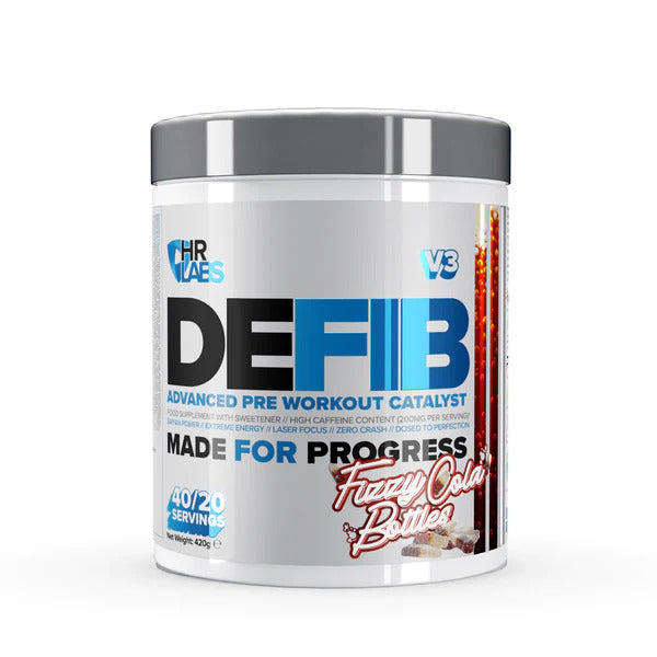 HR Labs Defib V3 - Advanced Pre Workout Catalyst, Fizzy Cola Bottles - 420g