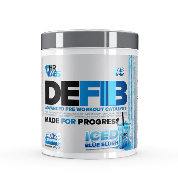 HR Labs Defib V3 - Advanced Pre Workout Catalyst, Iced Blue Slush - 420g