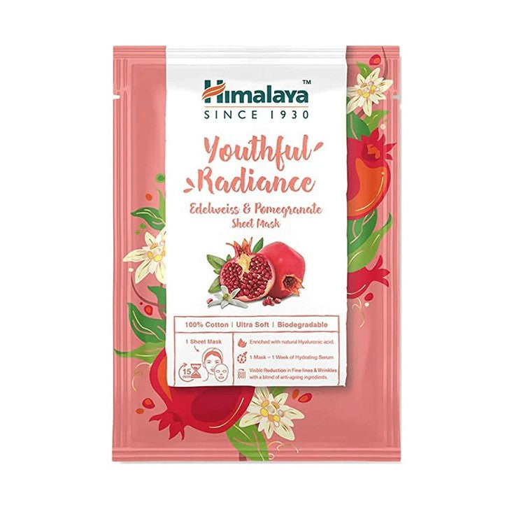 Himalaya Youthful Radiance Edelweiss & Pomegranate Sheet Mask - 30 ml.