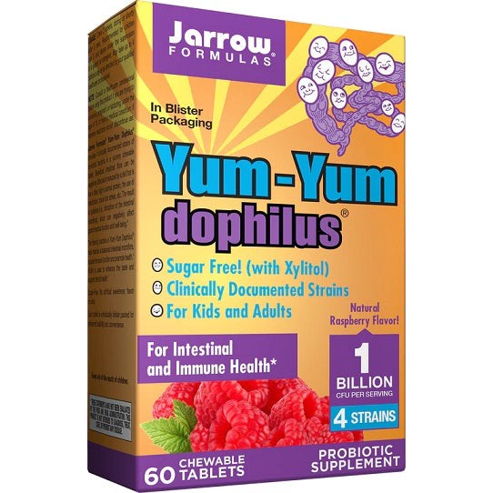 Jarrow Formulas Yum-Yum Dophilus, 1 Billion CFU (Raspberry) - 60 chewable tabs