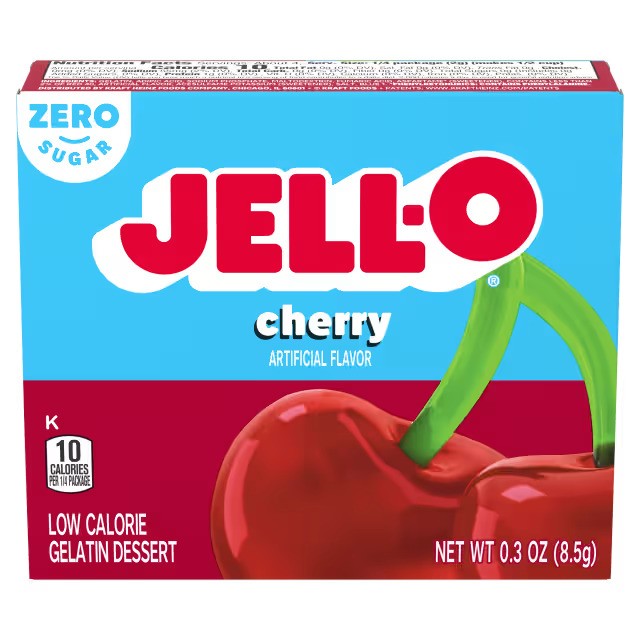 Jell-O Gelatin Dessert Sugar Free, Cherry - 8.5g
