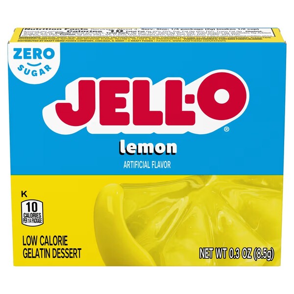 Jell-O Gelatin Dessert Sugar Free, Lemon - 8.5g