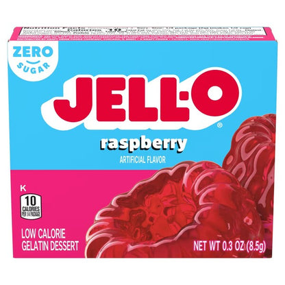 Jell-O Gelatin Dessert Sugar Free, Raspberry - 8.5g