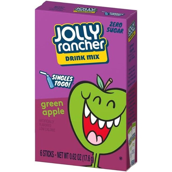 Jolly Rancher Jolly Rancher Singles to Go, Green Apple - 6 sticks